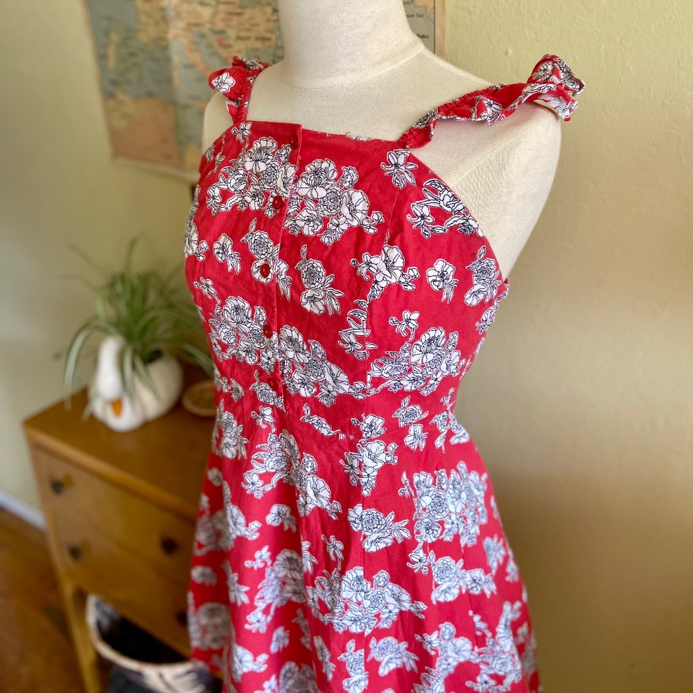 ASOS Floral Red Mini Dress - Picture 2 of 7